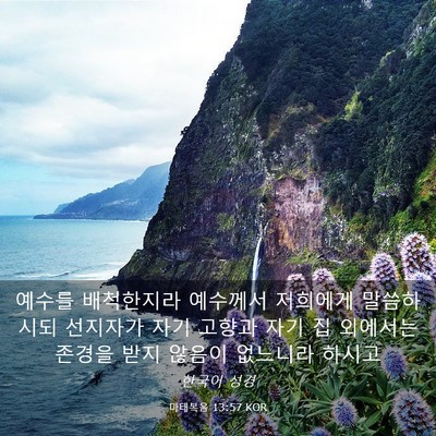 Picture 03 - 마태복음 13:57 KOR - 예수를 배척한지라 예수께서 - Bible Verse Picture