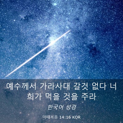 Picture 03 - 마태복음 14:16 KOR - 예수께서 가라사대 갈것 없다 너희가 - Bible Verse Picture