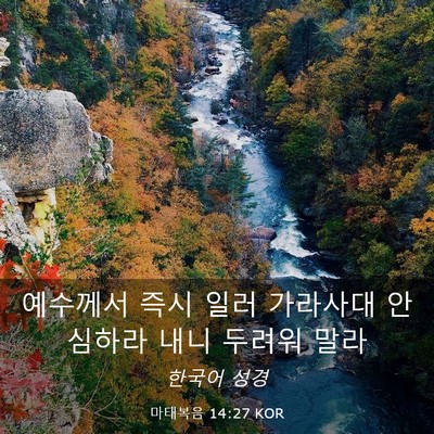 Picture 03 - 마태복음 14:27 KOR - 예수께서 즉시 일러 가라사대 - Bible Verse Picture