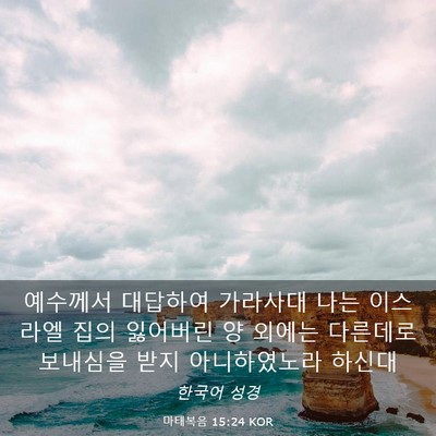 Picture 03 - 마태복음 15:24 KOR - 예수께서 대답하여 가라사대 나는 - Bible Verse Picture