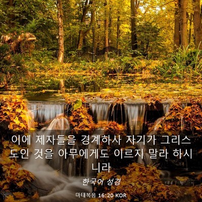 Picture 03 - 마태복음 16:20 KOR - 이에 제자들을 경계하사 자기가 - Bible Verse Picture