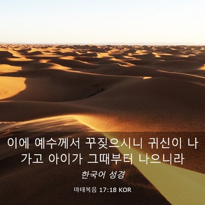 Picture 03 - 마태복음 17:18 KOR - 이에 예수께서 꾸짖으시니 귀신이 - Bible Verse Picture