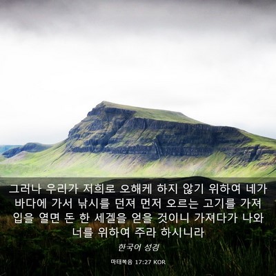 Picture 03 - 마태복음 17:27 KOR - 그러나 우리가 저희로 오해케 하지 - Bible Verse Picture