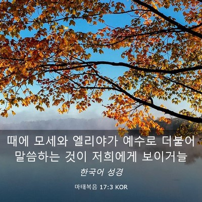 Picture 03 - 마태복음 17:3 KOR - 때에 모세와 엘리야가 예수로 더불어 - Bible Verse Picture