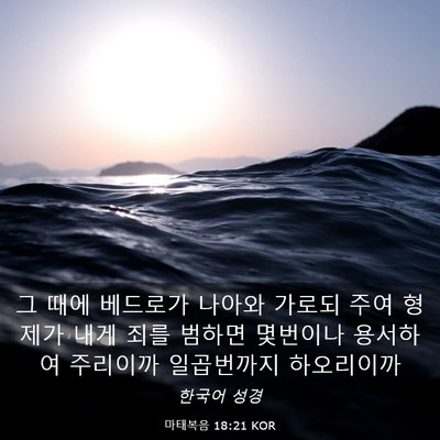 Picture 03 - 마태복음 18:21 KOR - 그 때에 베드로가 나아와 가로되 - Bible Verse Picture
