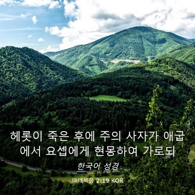 Picture 03 - 마태복음 2:19 KOR - 헤롯이 죽은 후에 주의 사자가 - Bible Verse Picture