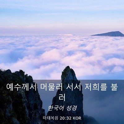 Picture 03 - 마태복음 20:32 KOR - 예수께서 머물러 서서 저희를 - Bible Verse Picture