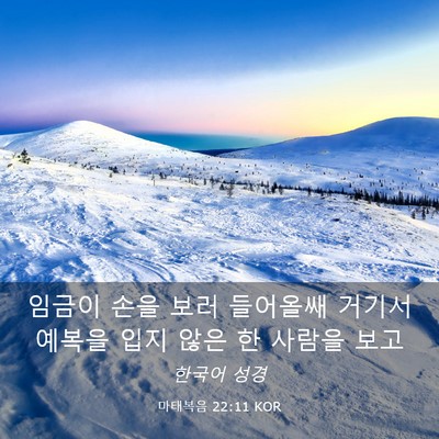 Picture 03 - 마태복음 22:11 KOR - 임금이 손을 보러 들어올쌔 거기서 - Bible Verse Picture