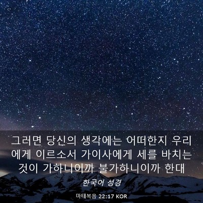 Picture 03 - 마태복음 22:17 KOR - 그러면 당신의 생각에는 어떠한지 - Bible Verse Picture