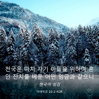 Picture 03 - 마태복음 22:2 KOR - 천국은 마치 자기 아들을 위하여 - Bible Verse Picture