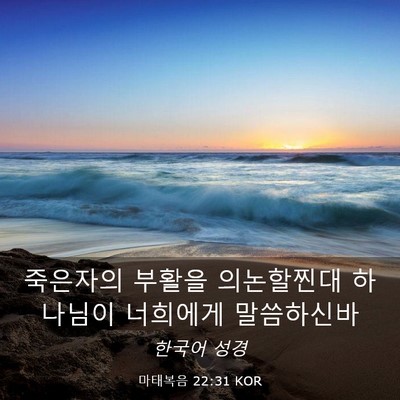 Picture 03 - 마태복음 22:31 KOR - 죽은자의 부활을 의논할찐대 - Bible Verse Picture