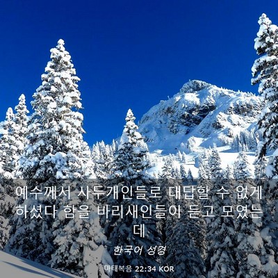 Picture 03 - 마태복음 22:34 KOR - 예수께서 사두개인들로 대답할 수 - Bible Verse Picture