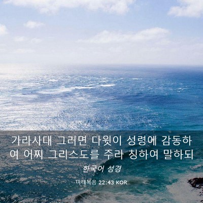 Picture 03 - 마태복음 22:43 KOR - 가라사대 그러면 다윗이 성령에 - Bible Verse Picture