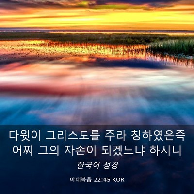Picture 03 - 마태복음 22:45 KOR - 다윗이 그리스도를 주라 칭하였은즉 - Bible Verse Picture