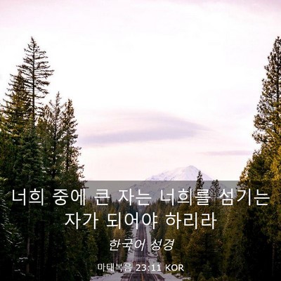 Picture 03 - 마태복음 23:11 KOR - 너희 중에 큰 자는 너희를 섬기는 - Bible Verse Picture