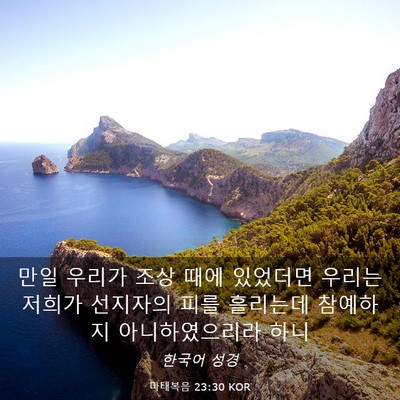 Picture 03 - 마태복음 23:30 KOR - 만일 우리가 조상 때에 있었더면 - Bible Verse Picture