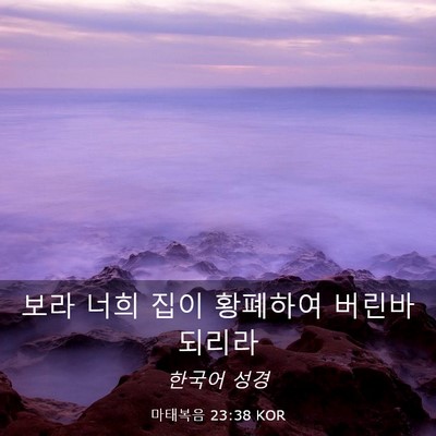 Picture 03 - 마태복음 23:38 KOR - 보라 너희 집이 황폐하여 버린바 - Bible Verse Picture