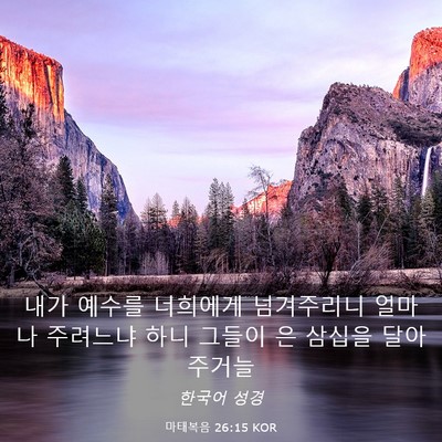 Picture 03 - 마태복음 26:15 KOR - 내가 예수를 너희에게 넘겨주리니 - Bible Verse Picture
