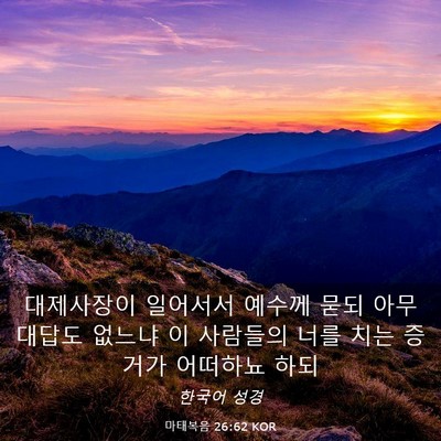 Picture 03 - 마태복음 26:62 KOR - 대제사장이 일어서서 예수께 묻되 - Bible Verse Picture