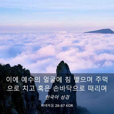 Picture 03 - 마태복음 26:67 KOR - 이에 예수의 얼굴에 침 뱉으며 - Bible Verse Picture