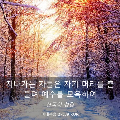 Picture 03 - 마태복음 27:39 KOR - 지나가는 자들은 자기 머리를 흔들며 - Bible Verse Picture