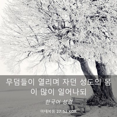 Picture 03 - 마태복음 27:52 KOR - 무덤들이 열리며 자던 성도의 몸이 - Bible Verse Picture