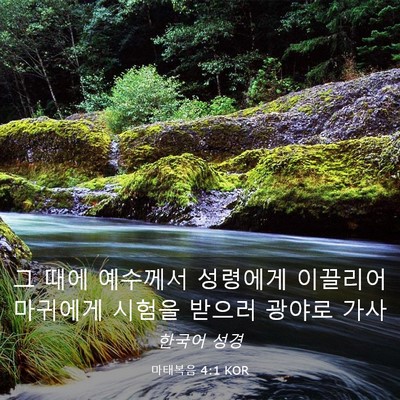 Picture 03 - 마태복음 4:1 KOR - 그 때에 예수께서 성령에게 이끌리어 - Bible Verse Picture