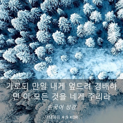 Picture 03 - 마태복음 4:9 KOR - 가로되 만일 내게 엎드려 경배하면 - Bible Verse Picture