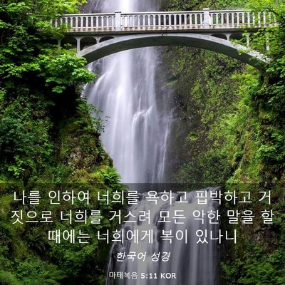 Picture 03 - 마태복음 5:11 KOR - 나를 인하여 너희를 욕하고 핍박하고 - Bible Verse Picture