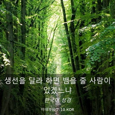 Picture 03 - 마태복음 7:10 KOR - 생선을 달라 하면 뱀을 줄 사람이 - Bible Verse Picture