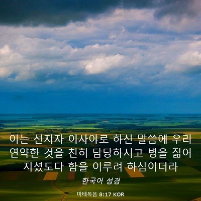 Picture 03 - 마태복음 8:17 KOR - 이는 선지자 이사야로 하신 말씀에 - Bible Verse Picture