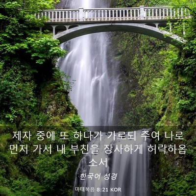 Picture 03 - 마태복음 8:21 KOR - 제자 중에 또 하나가 가로되 주여 - Bible Verse Picture