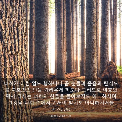 Picture 03 - 말라기 2:13 KOR - 너희가 이런 일도 행하나니 곧 - Bible Verse Picture
