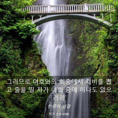 Picture 03 - 미가 2:5 KOR - 그러므로 여호와의 회중에서 제비를 - Bible Verse Picture