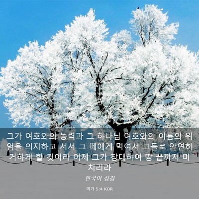 Picture 03 - 미가 5:4 KOR - 그가 여호와의 능력과 그 하나님 - Bible Verse Picture
