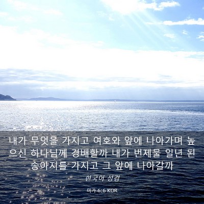 Picture 03 - 미가 6:6 KOR - 내가 무엇을 가지고 여호와 앞에 - Bible Verse Picture
