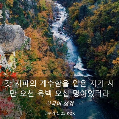 Picture 03 - 민수기 1:25 KOR - 갓 지파의 계수함을 입은 자가 사만 - Bible Verse Picture