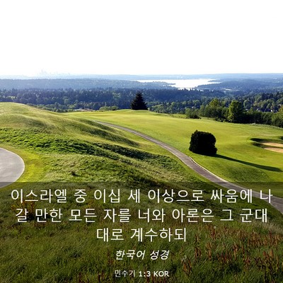 Picture 03 - 민수기 1:3 KOR - 이스라엘 중 이십 세 이상으로 - Bible Verse Picture