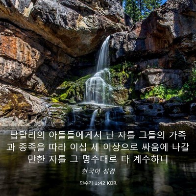 Picture 03 - 민수기 1:42 KOR - 납달리의 아들들에게서 난 자를 - Bible Verse Picture