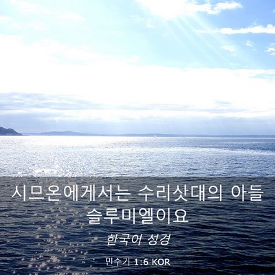 Picture 03 - 민수기 1:6 KOR - 시므온에게서는 수리삿대의 아들 - Bible Verse Picture