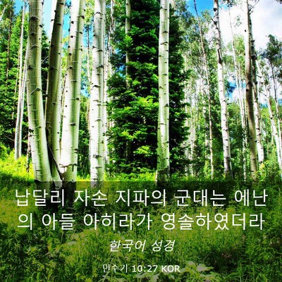 Picture 03 - 민수기 10:27 KOR - 납달리 자손 지파의 군대는 에난의 - Bible Verse Picture