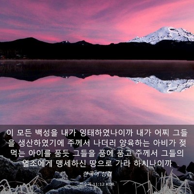 Picture 03 - 민수기 11:12 KOR - 이 모든 백성을 내가 잉태하였나이까 - Bible Verse Picture