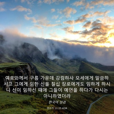 Picture 03 - 민수기 11:25 KOR - 여호와께서 구름 가운데 강림하사 - Bible Verse Picture