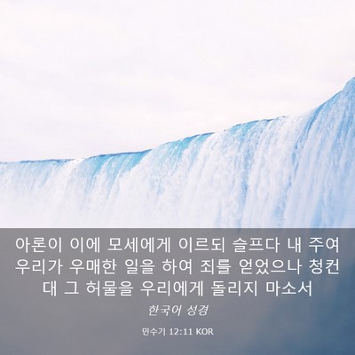 Picture 03 - 민수기 12:11 KOR - 아론이 이에 모세에게 이르되 슬프다 - Bible Verse Picture
