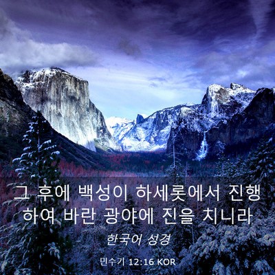 Picture 03 - 민수기 12:16 KOR - 그 후에 백성이 하세롯에서 진행하여 - Bible Verse Picture