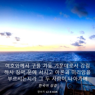 Picture 03 - 민수기 12:5 KOR - 여호와께서 구름 기둥 가운데로서 - Bible Verse Picture