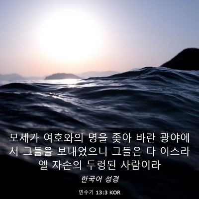 Picture 03 - 민수기 13:3 KOR - 모세가 여호와의 명을 좇아 바란 - Bible Verse Picture