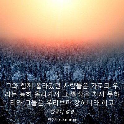 Picture 03 - 민수기 13:31 KOR - 그와 함께 올라갔던 사람들은 가로되 - Bible Verse Picture