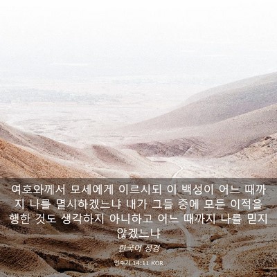 Picture 03 - 민수기 14:11 KOR - 여호와께서 모세에게 이르시되 이 - Bible Verse Picture