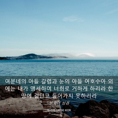 Picture 03 - 민수기 14:30 KOR - 여분네의 아들 갈렙과 눈의 아들 - Bible Verse Picture